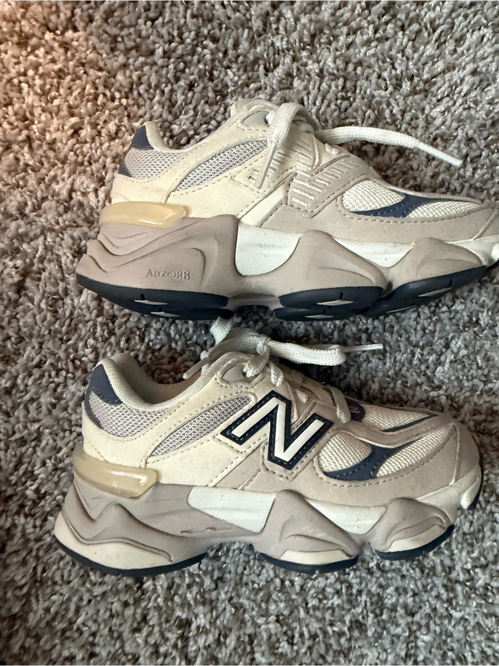 New Balance Kids Cream and Gray Chunky Sneakers